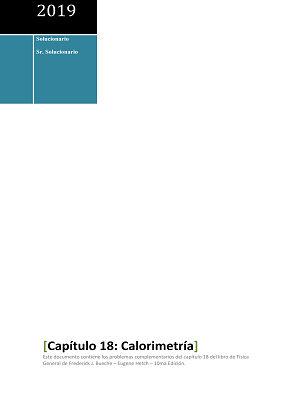 Capitulo 18: Calorimetría